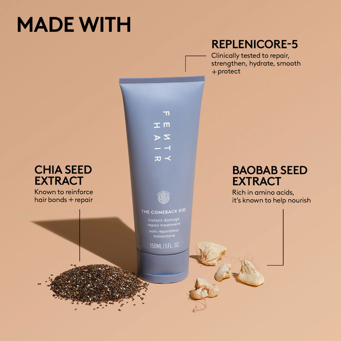Fenty Hair The Comback Kid Instant Damage Repair Treatment Travel Size 30ml