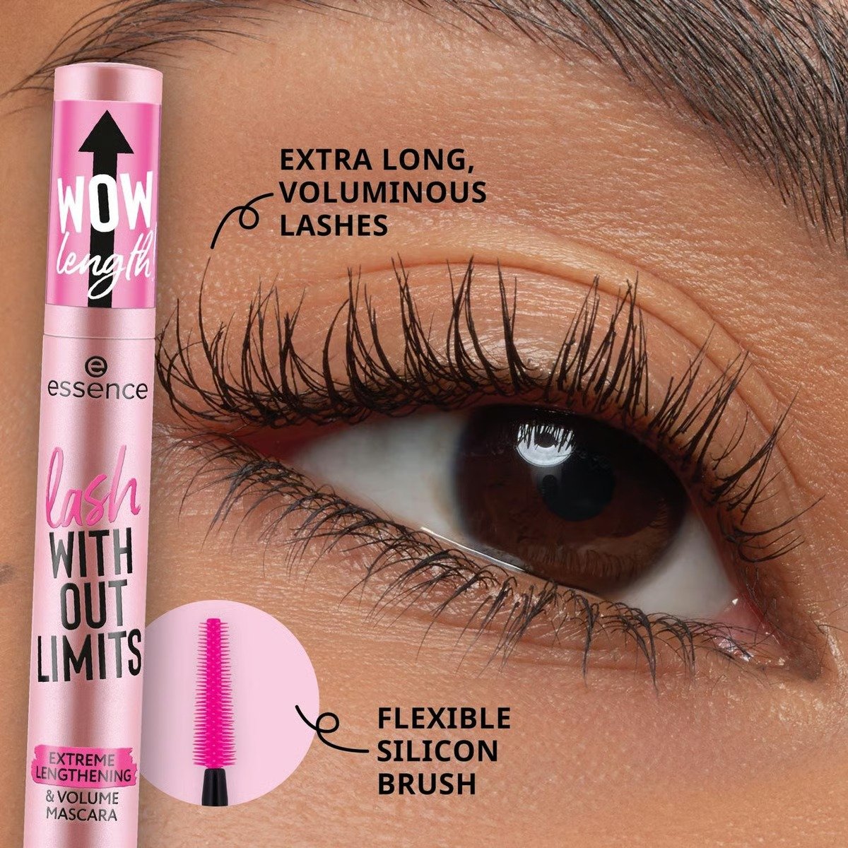 Lash With Out Limits Mascara Extreme Lengthening&Volume 02 Brown 13ml