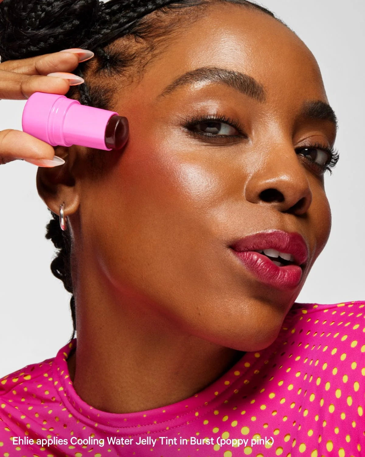 cooling water jelly tint lip+cheek blush burst- poppy pink 5g