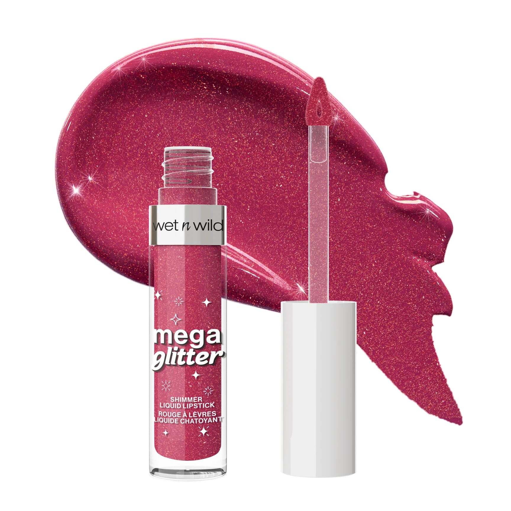 Mega Glitter Shimmer Liquid Lipstick Pink 2.8ml