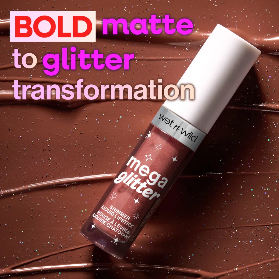 Mega Glitter Shimmer Liquid Lipstick Brown 2.8ml