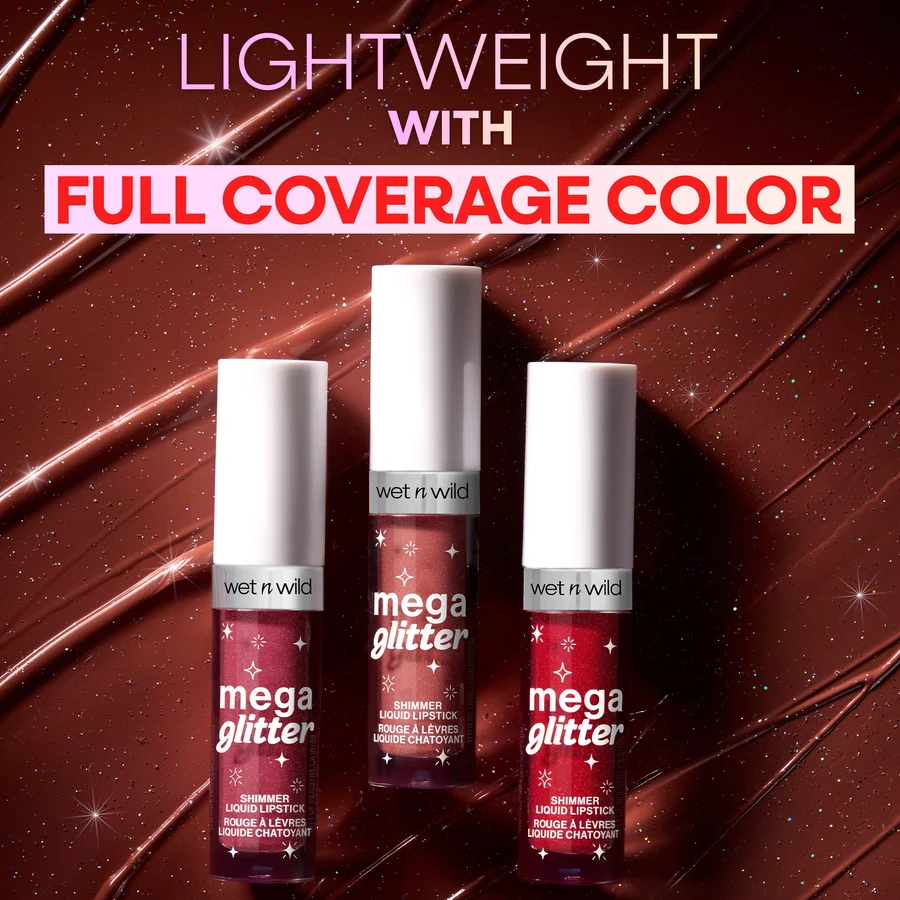 Mega Glitter Shimmer Liquid Lipstick Brown 2.8ml