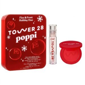 Poppi Fizz&Frost Holiday Duo Lip Jelly Cranberry Frost 3.9ml Matte Powder Blush Cranberry Fizz 4g