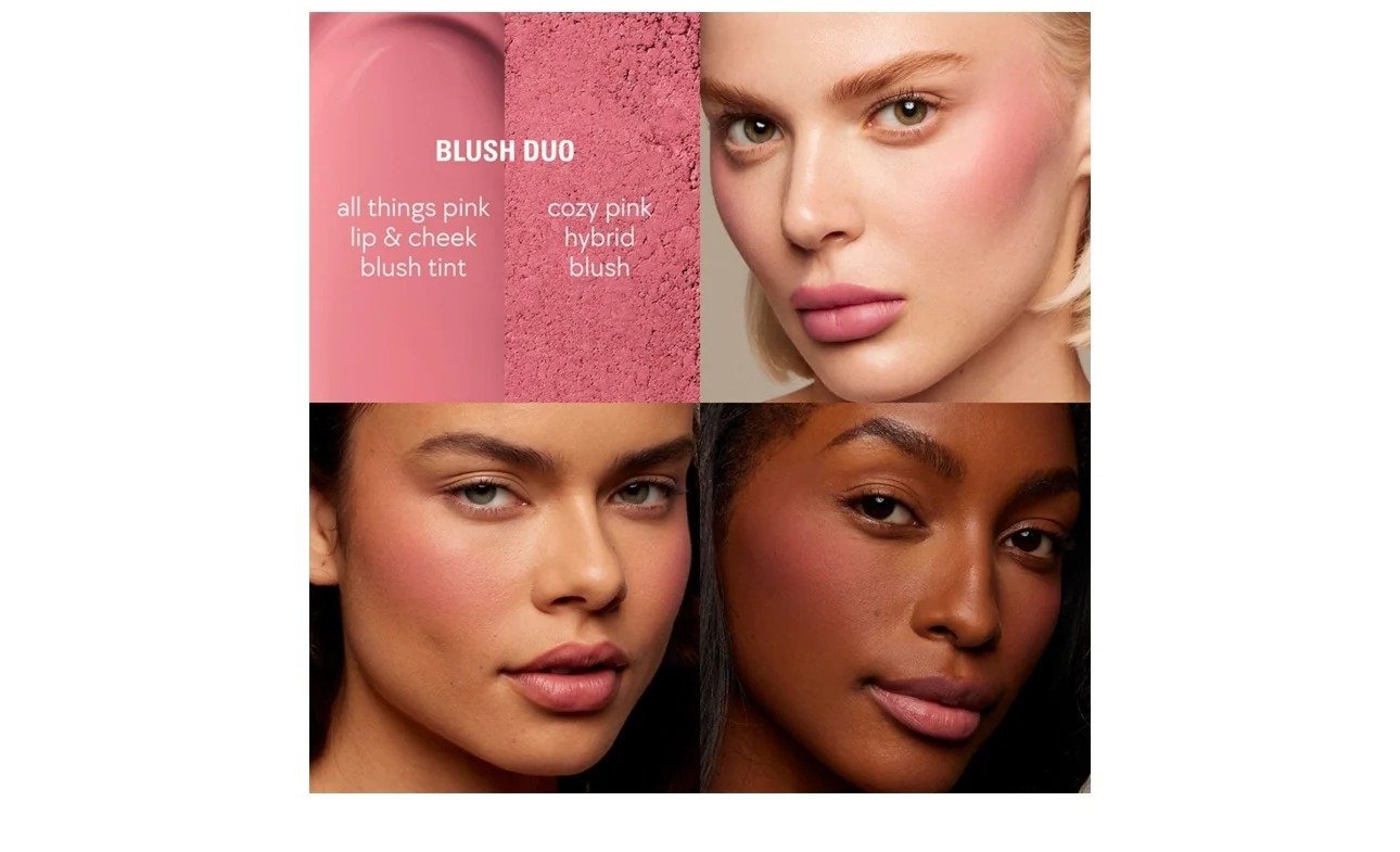 Blush Duo Lip&Cheek Blush 351 All Things Pink(Light Pink) 9ml Powder Blush 357 Cozy Pink(Soft Dusty Pink) 2.5g