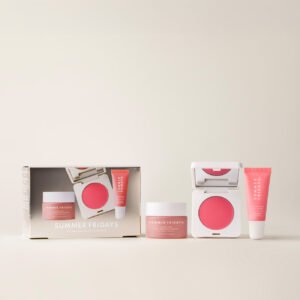 The Dewy Pink Set Blush Balm Pink Sunset 2.4g Cloud Dew Gel Cream Moisturizer 15ml Lip Butter Pink Sugar 7g