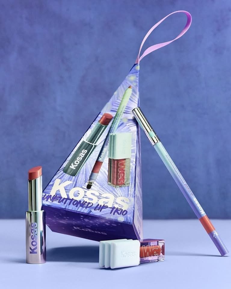 Unbuttoned Lip Trio Contouring Lip Liner Full Size Wet Stick Lip Shine Full Size Wet Lip Oil Plumping Treatment Gloss Mini Size