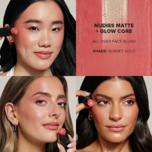 Nudies Matte+Glow Core Blush Stick Sunset Gold 6g