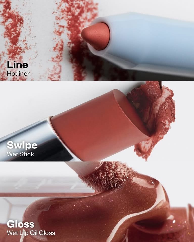 Unbuttoned Lip Trio Contouring Lip Liner Full Size Wet Stick Lip Shine Full Size Wet Lip Oil Plumping Treatment Gloss Mini Size