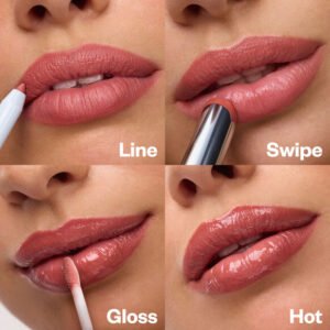 Unbuttoned Lip Trio Contouring Lip Liner Full Size Wet Stick Lip Shine Full Size Wet Lip Oil Plumping Treatment Gloss Mini Size