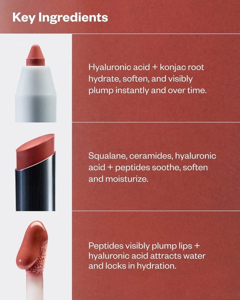 Unbuttoned Lip Trio Contouring Lip Liner Full Size Wet Stick Lip Shine Full Size Wet Lip Oil Plumping Treatment Gloss Mini Size
