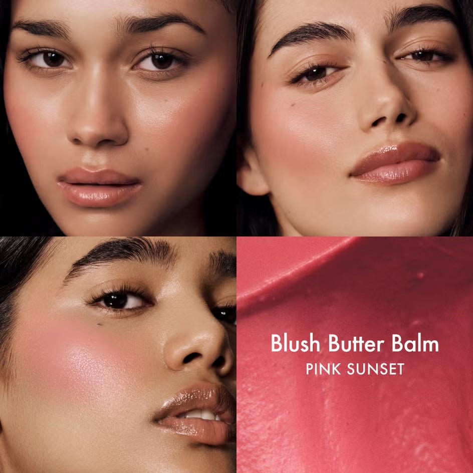 The Dewy Pink Set Blush Balm Pink Sunset 2.4g Cloud Dew Gel Cream Moisturizer 15ml Lip Butter Pink Sugar 7g