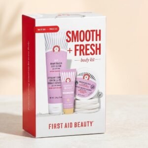 فلل Smooth+Fresh Body Kit KP Bump Eraser Body Scrub 114g Whole Body Deodorant Cream 14.1g Ingrown Hair Pads 28 Pads