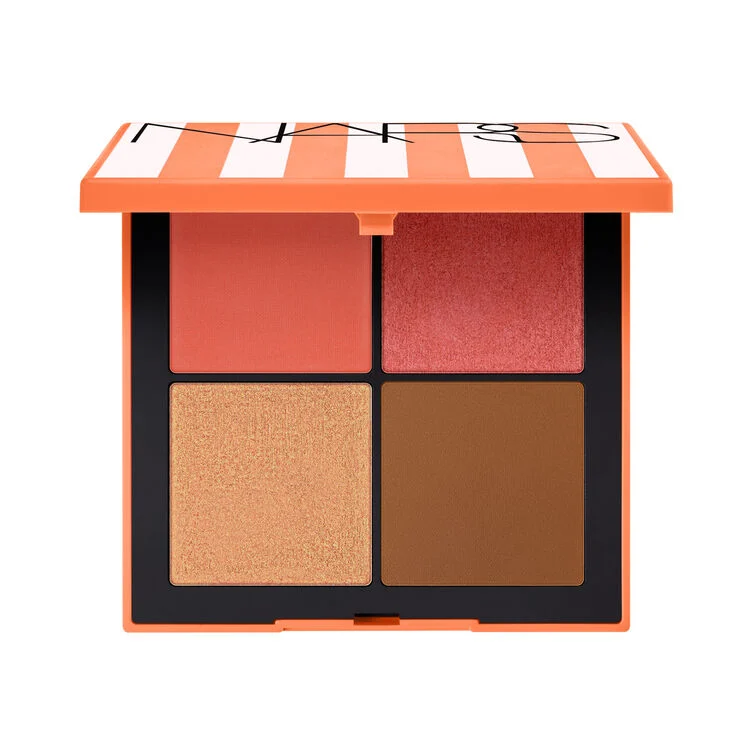 Hot Escape Cheek Palette III Blush, Bronzer, And Highlighter Quad Medium Deep 4*3.5g