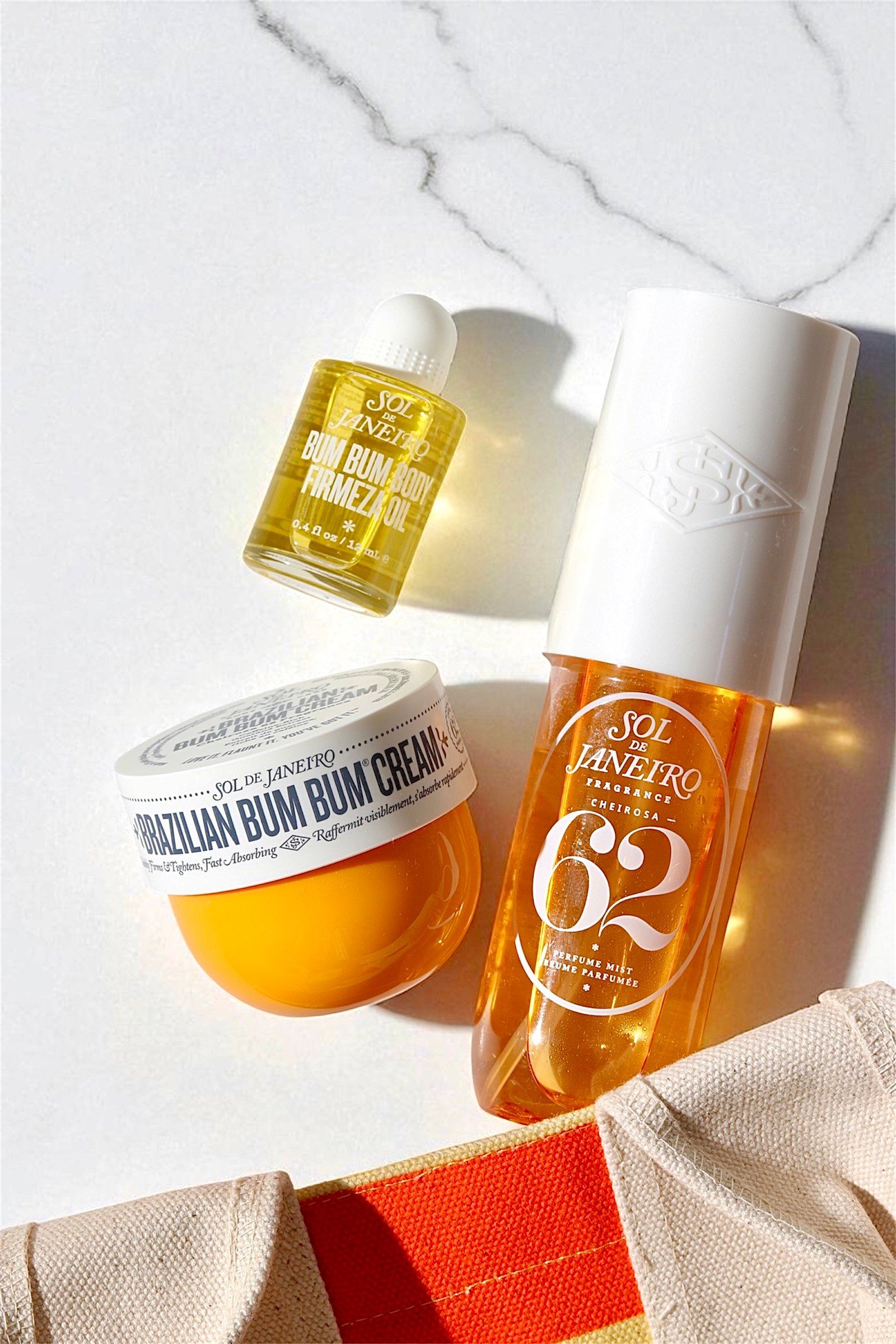 The Tote + Body Essentials Bum Bum Body Firmeza Oil 12ml Perfume Mist Cheirosa 62 90ml Brazilian Bum Bum Cream 50ml