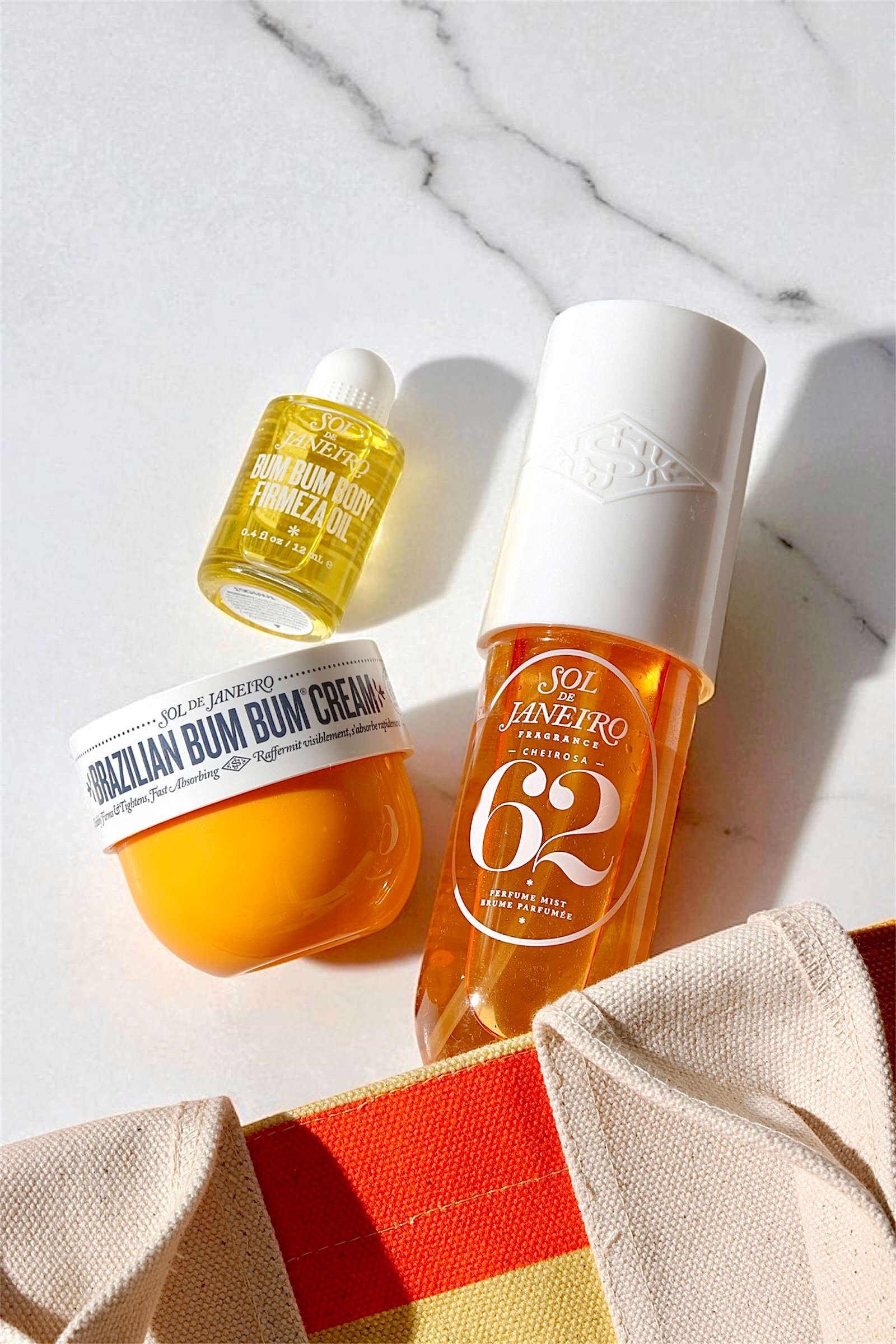 The Tote + Body Essentials Bum Bum Body Firmeza Oil 12ml Perfume Mist Cheirosa 62 90ml Brazilian Bum Bum Cream 50ml
