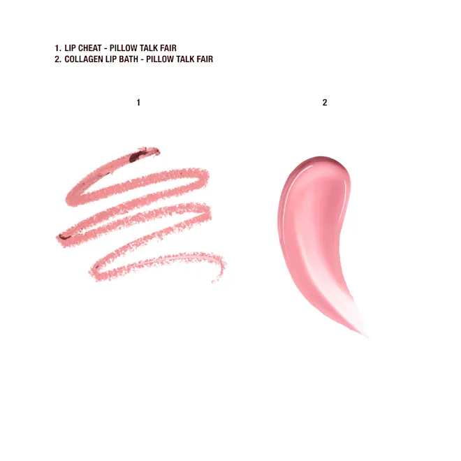 Pillow Talk Glossy Lip Kit Pillow Talk Fair Lip Cheat Mini Size 0.8 g Collagen Lip Bath Mini Size 2.6 ml