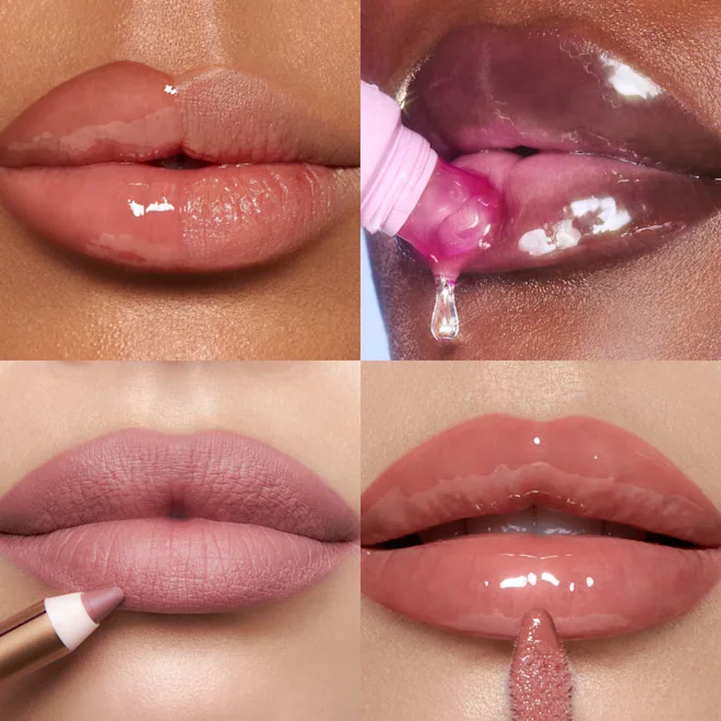 Juicy, Plumper-Looking Lips Kit Mini Unreal Lips Strawberry Vanilla 7ml Full Size Pillow Talk Big Lip Plumpgasm 5.5ml Mini Pillow Talk Lip Cheat 0.8g