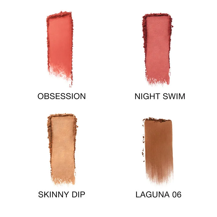 Hot Escape Cheek Palette III Blush, Bronzer, And Highlighter Quad Medium Deep 4*3.5g
