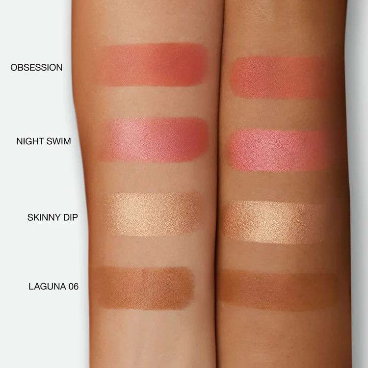 Hot Escape Cheek Palette III Blush, Bronzer, And Highlighter Quad Medium Deep 4*3.5g