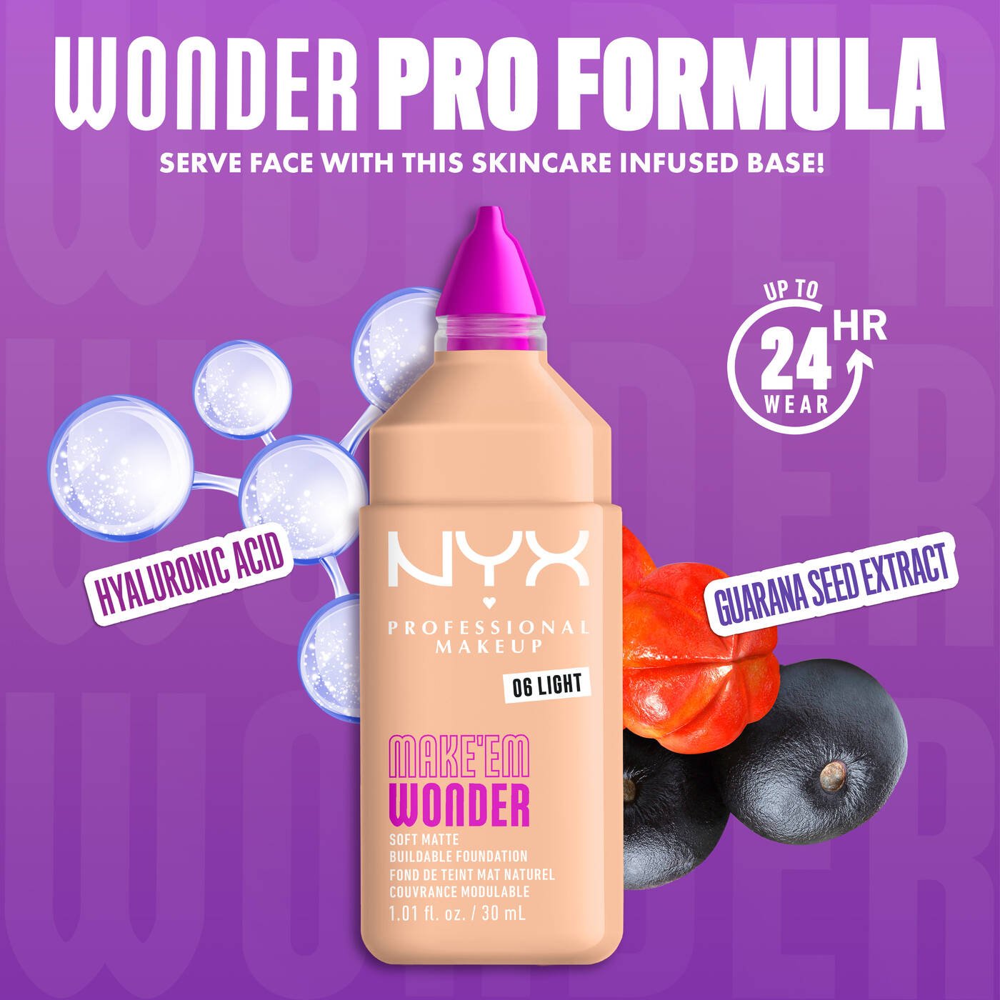 Make'em Wonder Soft Matte Foundation 06 Light 30ml