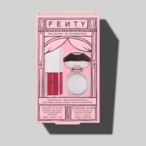 1-11 Fenty Beauty Blushin'in Diamonds Liquid Blush + Mini Highlighter Shake'N Play Buildable Liquid Blush 9ml Diamond Bomb Highlighter 2.8g