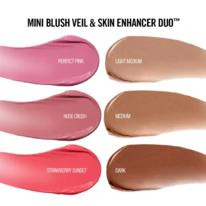 Veil & Skin Enhancer Duo Mini Blush & Bronzer Perfect Pink,Light Medium 2 x 2.5G