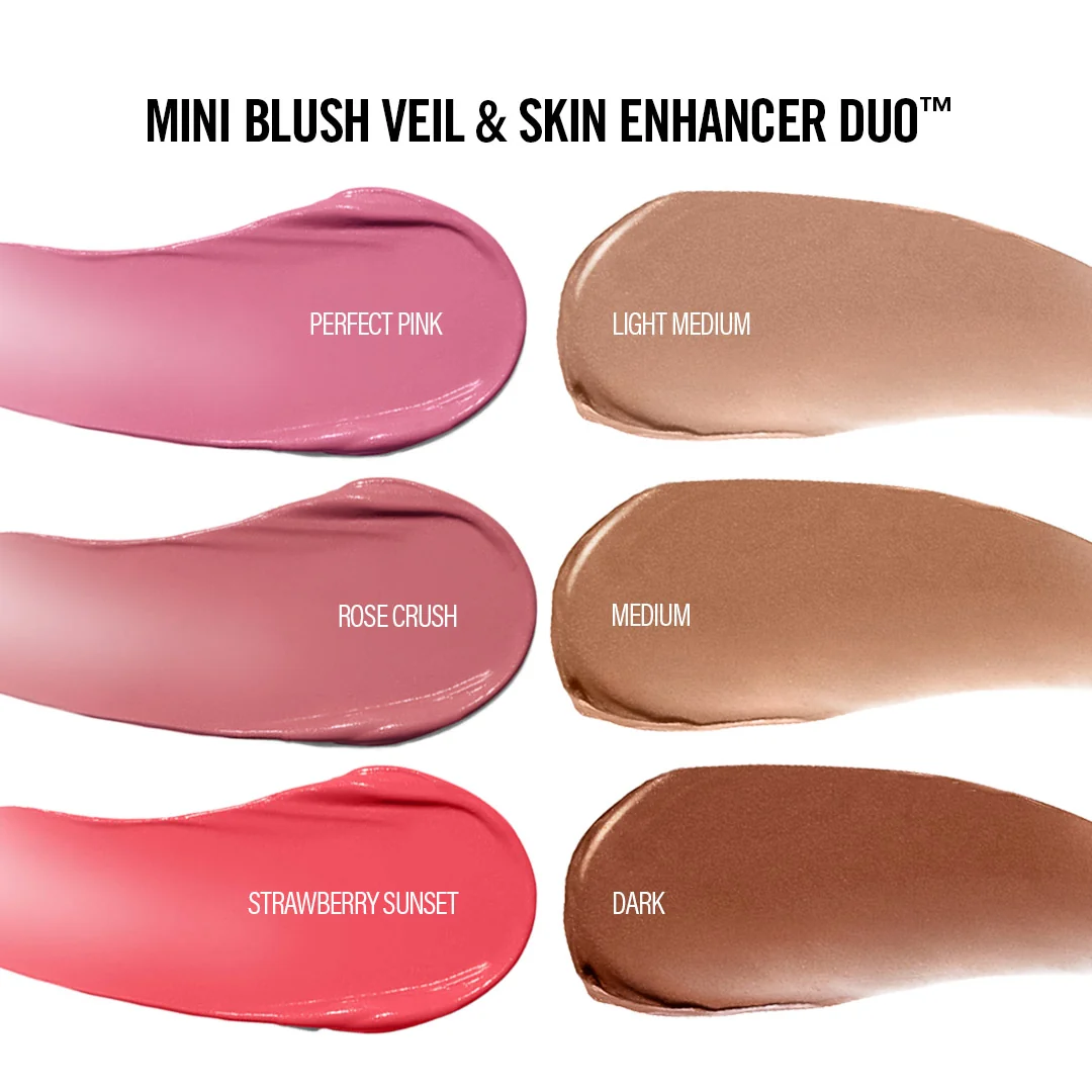 Veil & Skin Enhancer Duo Mini Blush & Bronzer Perfect Pink,Light Medium 2 x 2.5G